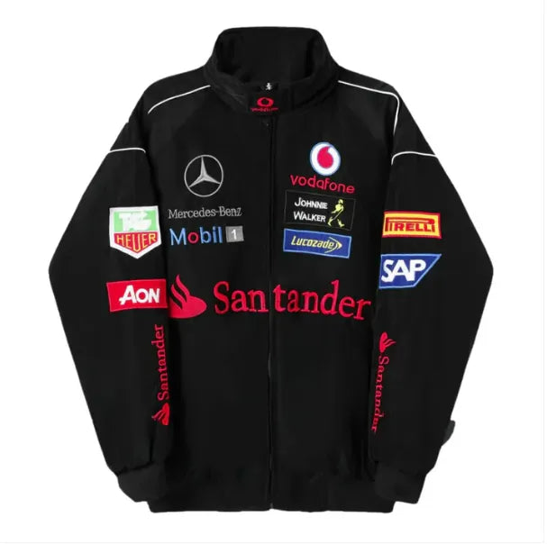 Mercedes F1 Black Jacket Vintage Style
